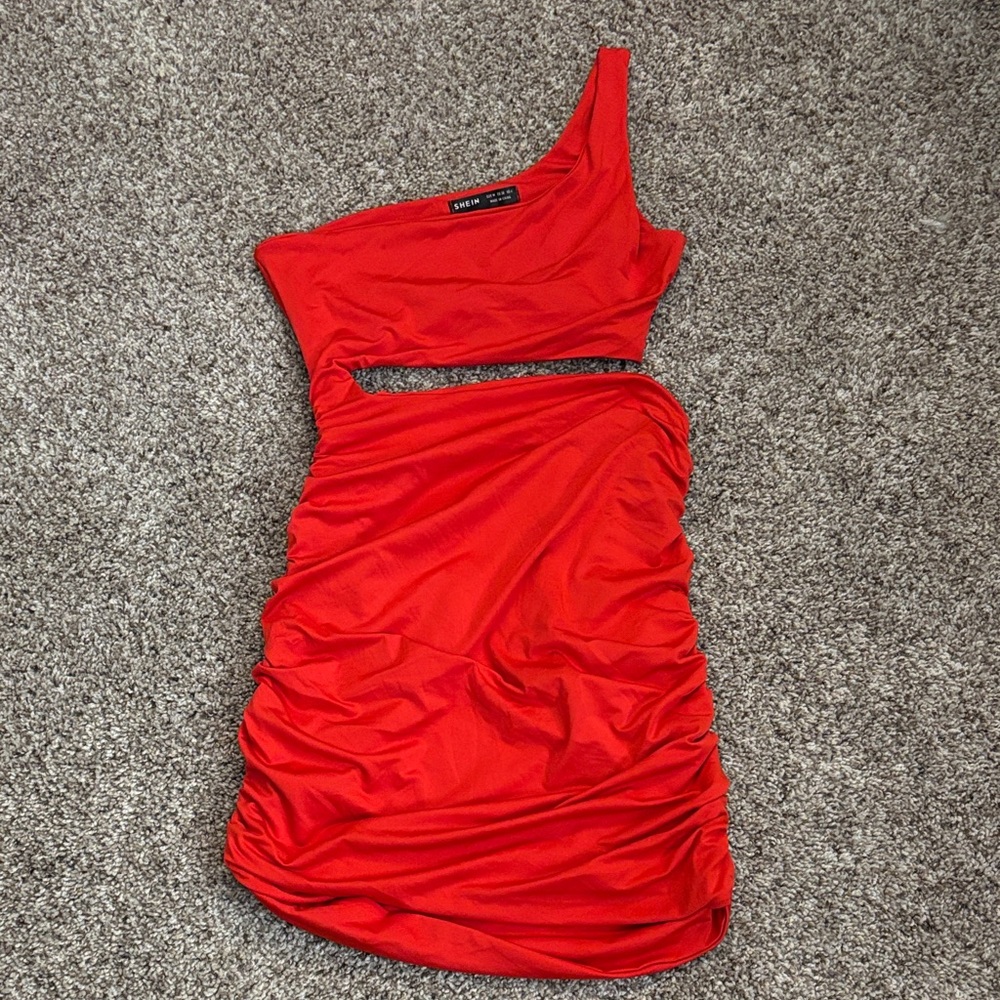 SHEIN One-Shoulder Scarlet Dress